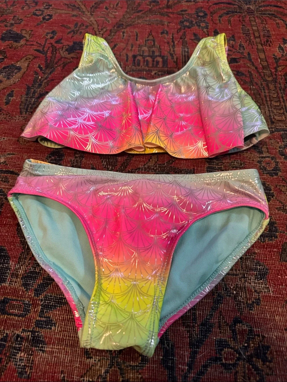 Girls Rainbow tie dye Bikini Sets X2
